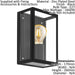 IP44 Outdoor Wall Light Black & Glass Box 1 x 60W E27 Bulb Porch Lamp Loops