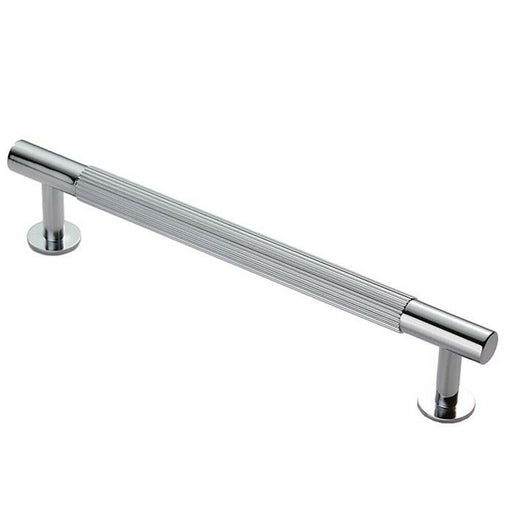 Lined Bar Door Pull Handle - 190mm x 13mm - 160mm Centres - Polished Chrome Loops