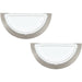 2 PACK Wall Light Colour Satin Nickel Shade White Clear Glass Painted E27 1x60W Loops