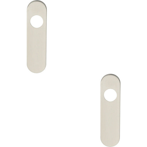 2x PAIR Radius Lock Latch Plate Cover 170 x 45 x 8mm Satin Stainless Steel Loops