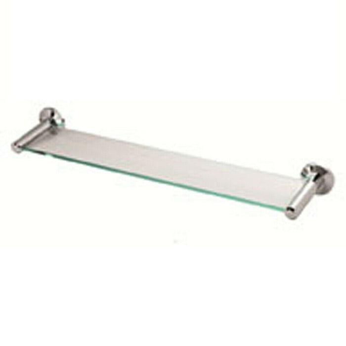 2x Recessed Glass Shelf on Pedestals Concealed Fix 470mm Centres Chrome Loops