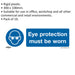 10x EYE PROTECTION MUST BE WORN Safety Sign - Rigid Plastic 300 x 100mm Warning Loops