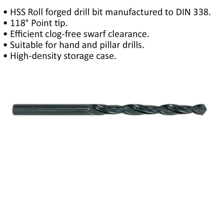 10 PACK 9.5mm Roll Forged HSS Drill Bit - Suitable for Hand and Pillar Drills Loops