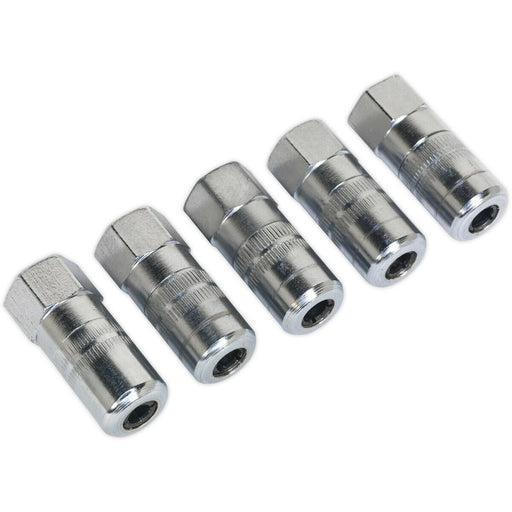 5 pack 4-Jaw Heavy Duty Hydraulic Connector - 1/8" BSP - Grease Gun Coupling Loops