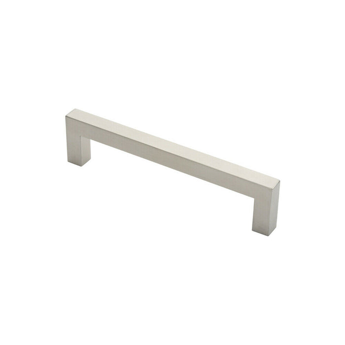 Square Mitred Door Pull Handle 244 x 19mm 225mm Fixing Centres Satin Steel Loops