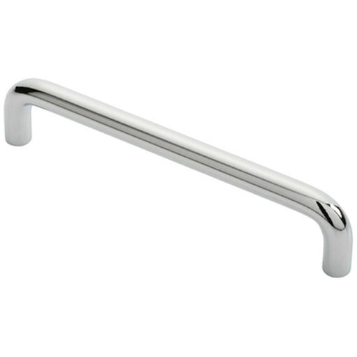 Round D Bar Cabinet Pull Handle 138 x 10mm 128mm Fixing Centres Chrome Loops
