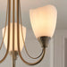 Semi Flush Ceiling Light Antique Brass & Glass 3 Bulb Dimmable Pendant Shade Loops