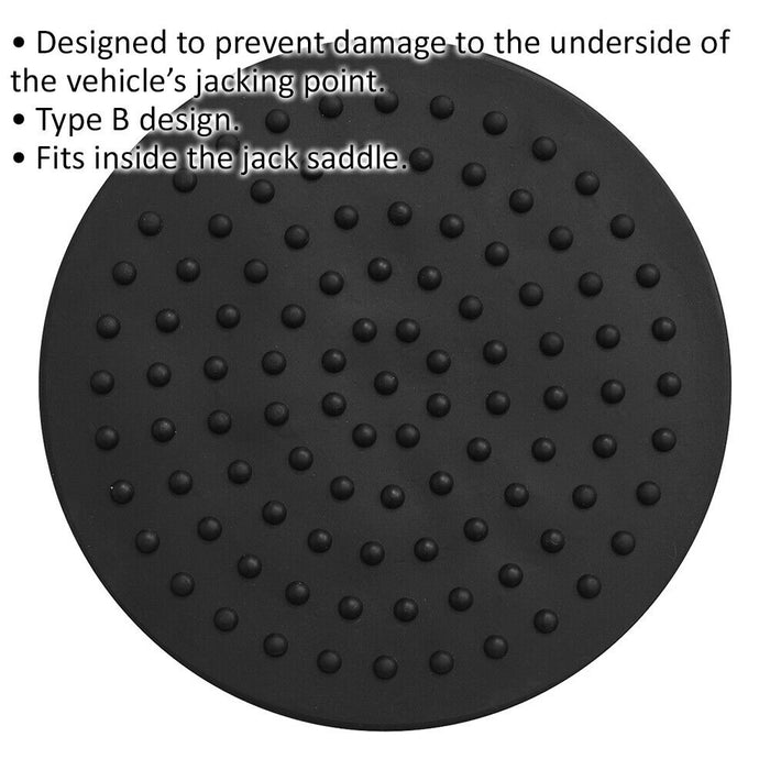 Safety Rubber Jack Pad - Type B Design - 117mm Circle - Fits Over Jack Saddle Loops