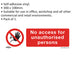 1x NO ACCESS Health & Safety Sign - Self Adhesive 300 x 100mm Warning Sticker Loops