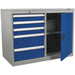 Industrial Tool Storage Cabinet - 5 Drawers & 1 Shelf Locker - Heavy Duty Loops