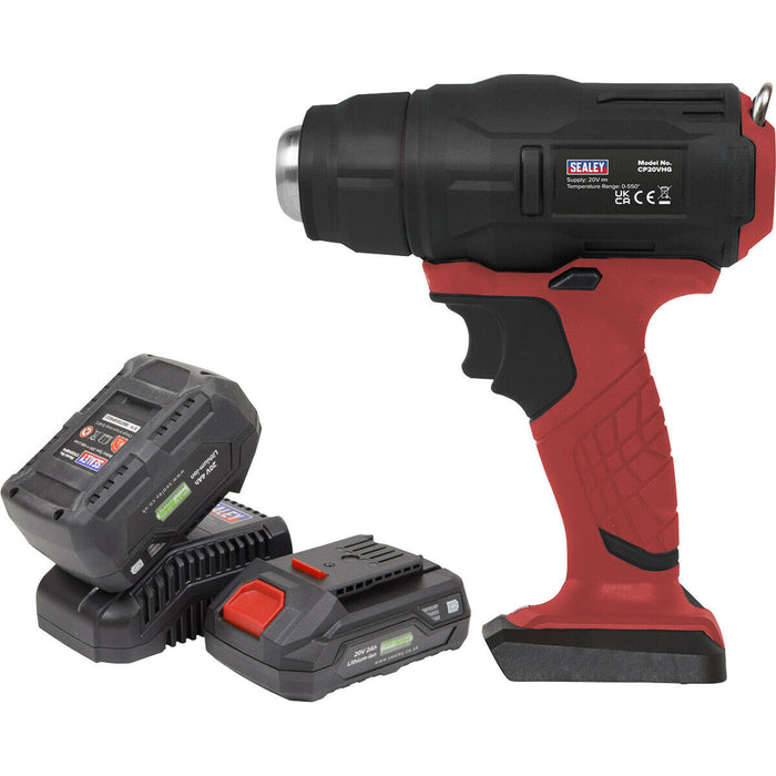 20V Cordless Hot Air Gun Kit - Includes 2 x Batteries & Charger - Storage Bag Loops