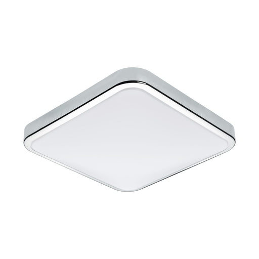 Wall Flush Ceiling Light IP44 Bathroom Chrome Shade White Plastic Bulb LED 16W Loops