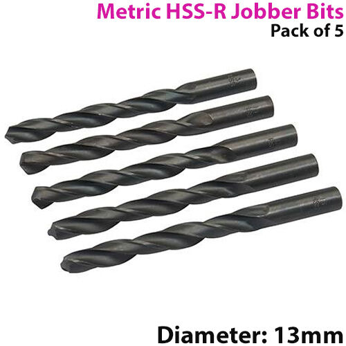 QTY 5 13mm High Speed Steel Jobber Drill Bits 118° Cutting Tip Metal & Wood Loops