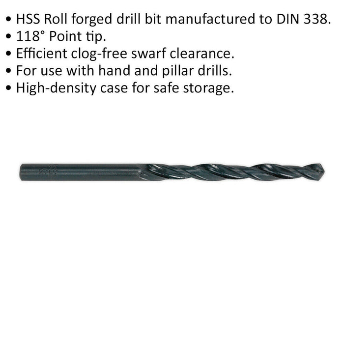 10 Pk 1/8 Inch Roll Forged HSS Drill Bit - Suitable for Hand and Pillar Drills Loops