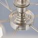 Ceiling Pendant Light - Brushed Chrome Plate & Natural Linen - 6 x 40W E14 Loops