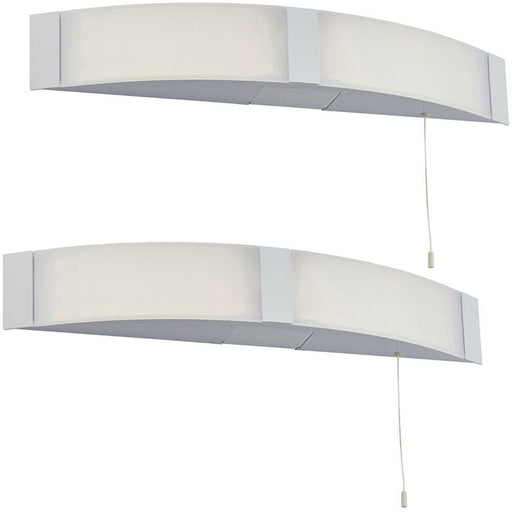 2 PACK LED Bathroom Wall Light 2x 6W Cool White IP44 Modern Over Mirror Lamp Loops