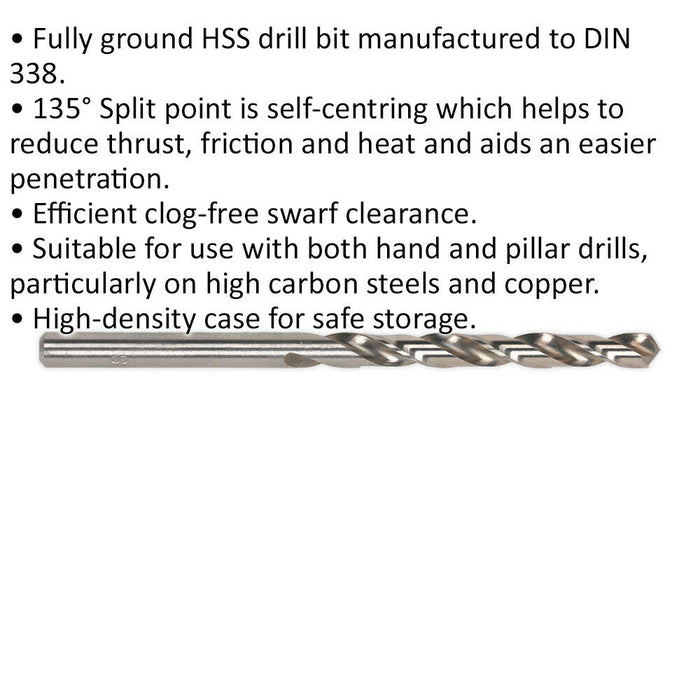 5 PACK 12 x 150mm Fully Ground HSS Drill Bit - High Speed Clog Free Drill Bit Loops