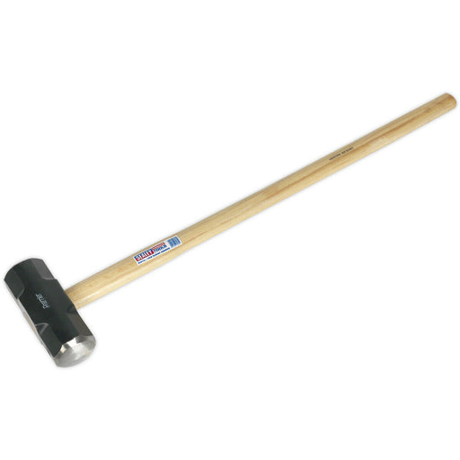 14lb Hardened Sledge Hammer - Hickory Wooden Shaft - Drop Forged Carbon Steel Loops