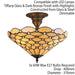 Tiffany Glass Semi Flush Ceiling Light Amber Geometric Inverted Shade i00161 Loops