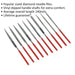 10 Piece 140mm Diamond Needle File Set - Vinyl Dipped Handles - Precision Files Loops