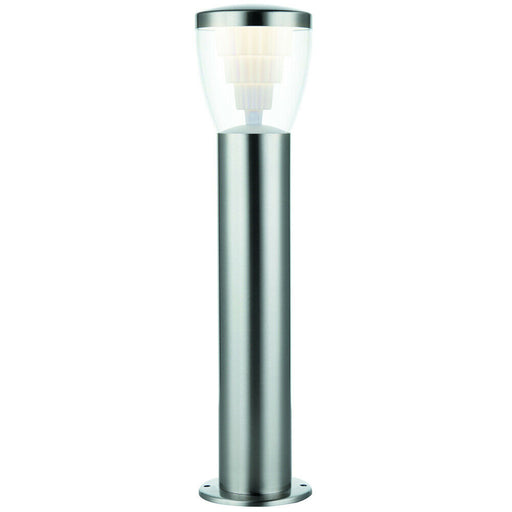 500mm Outdoor LED Lamp Post Bollard Round Brushed Steel 10W Cool White Light Loops