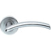 Door Handle & Latch Pack Satin Chrome Modern Arch Lever Screwless Round Rose Loops
