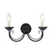 Twin Wall Light Gothic Style Wire Bound Arm Ivory Candle Tube Black LED E14 60W Loops