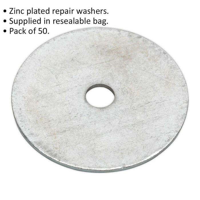 100 PACK - Zinc Plated Repair Washer - M6 x 38mm - Metric - Metal Spacer Loops