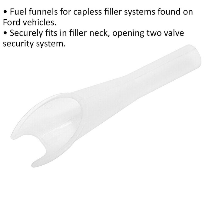 Emergency Fuel Funnel - Capless Filler System Tunnel - Two Valve - Suits Ford Loops