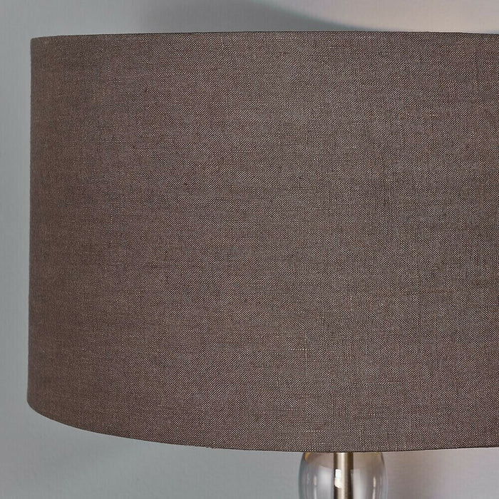 Unique Table Lamp Smoked Glass | Aged Pewter | Charcoal Shade Sideboard Light Loops