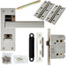 Door Handle & Bathroom Lock Pack Polished Nickel Square Lever Turn Backplate Loops
