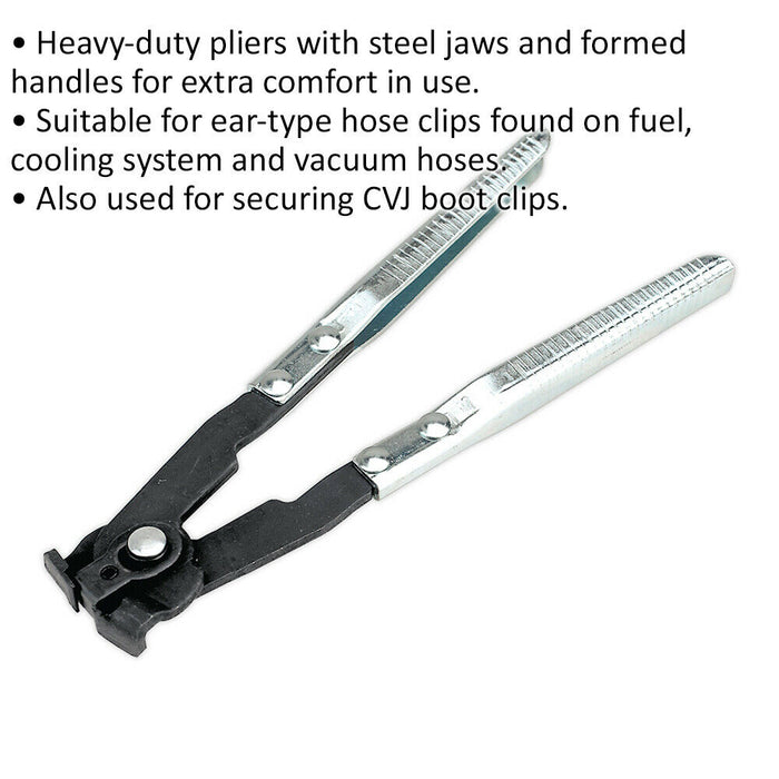 HEAVY DUTY Ear Type CVJ Boot & Hose Clip Pliers - Fuel Cooling System & Vacuum Loops