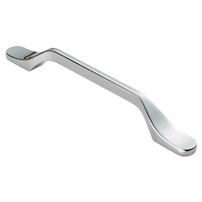 4x Straight Slimline Cupboard Pull Handle 160mm Fixing Centres Polished Chrome Loops