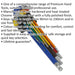 9 Piece Colour Coded Extra-Long Ball-End Hex Key Set - Imperial Sizing Loops