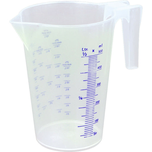500ml Mixture Measuring Jug - Easy to Read Scale - Pouring Spout - Handle Loops