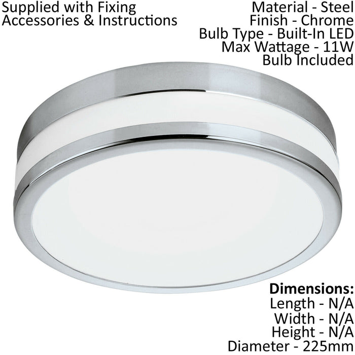 2 PACK Wall Flush Ceiling Light Chrome White Painted Satin Glass Shade LED 11W Loops