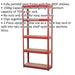 Warehouse Racking Unit with 5 MDF Shelves - 150kg Per Shelf - Steel Frame Loops