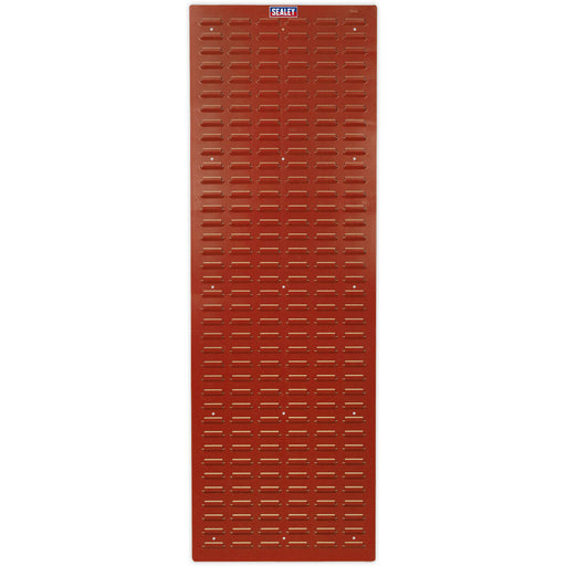 2 PACK - 500 x 1500mm Red Louvre Wall Mounted Storage Bin Panel - Warehouse Tray Loops