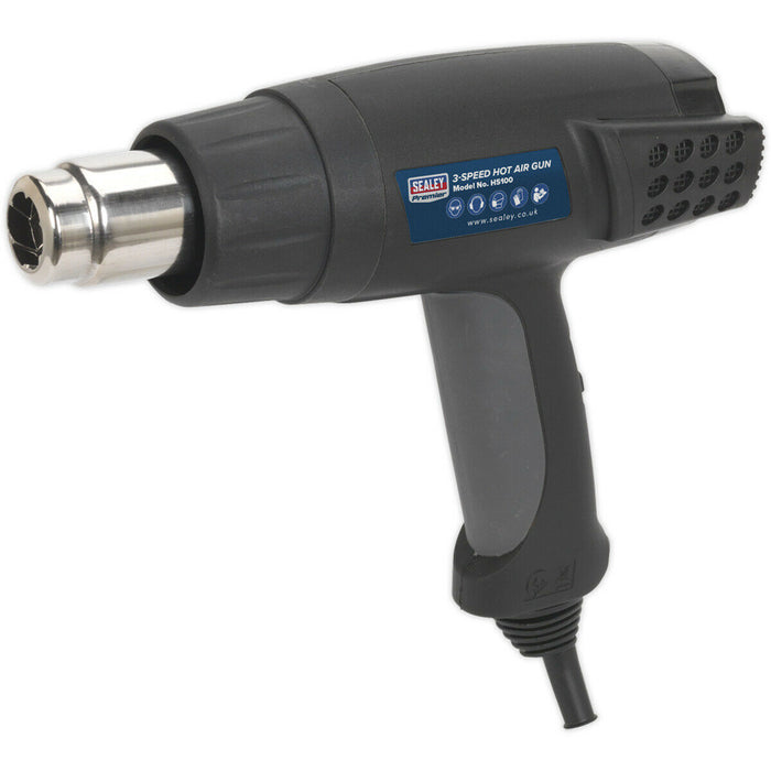 1800W 3-Speed Hot Air Gun - Temperature Control - Four Nozzles - 230V Supply Loops