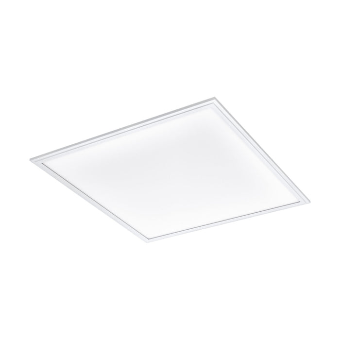 Wall / Ceiling Light White Aluminium 595mm Square Panel 40W Built in LED 4000K Loops