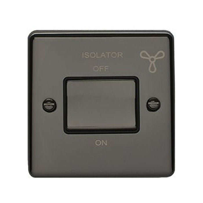 BLACK NICKEL Bathroom Switch Set-1 Light | 1 Fan Isolator | 1 Twin Shaver Socket Loops