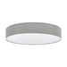 Flush Ceiling Light Colour White Shade Grey White Fabric Linen Bulb E27 5x25W Loops