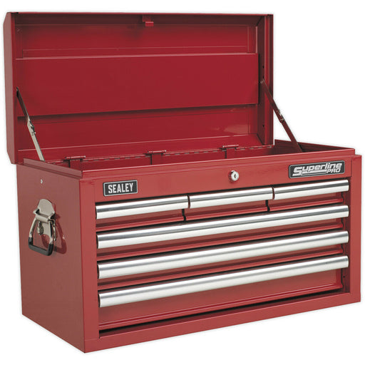 660 x 315 x 375mm RED 6 Drawer Topchest Tool Chest Lockable Storage Unit Cabinet Loops