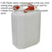 20L Plastic Water Container - Screw Cap - Inner Sealing Plug - Pouring Spout Loops