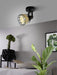 2 PACK Wall / Ceiling Light Black & Wicker Adjustable Spotlight 1x 40W E27 Loops