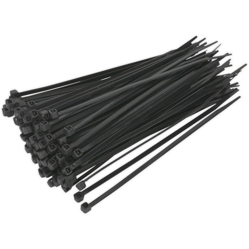 100 PACK Black Cable Ties - 150 x 3.6mm - Nylon 66 Material - Heat Resistant Loops