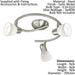 Flush Ceiling Light Satin Nickel Shade White Glass Wipe Technique Bulb E14 3x40W Loops