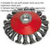100mm Conical Wire Brush - Twisted Steel - M10 x 1.5mm - Up to 12500 rpm Loops