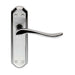 4x PAIR Curved Lever on Sculpted Latch Backplate 180 x 48mm Dual Chrome Loops