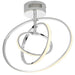 LED Semi Flush Ceiling Light 21W Warm White Chrome Hoop Ring Feature Strip Lamp Loops